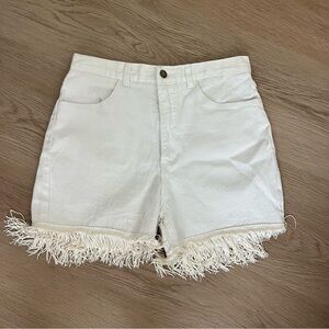 Vintage White Fringe Shorts Size 27